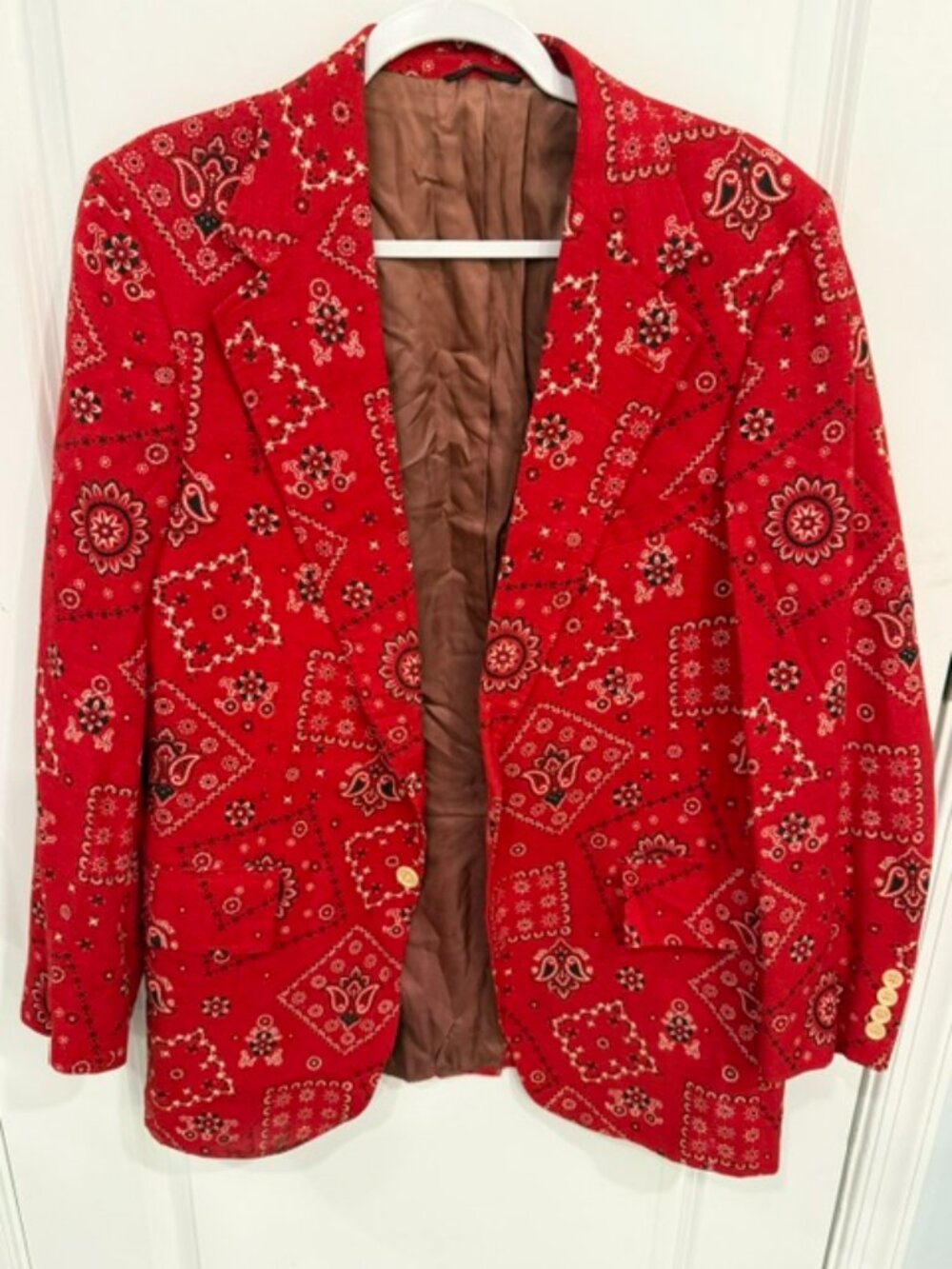 Vintage CHAPS by Ralph Lauren Red Bandana Print Blazer